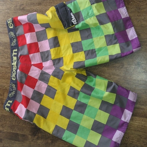 69 Slam Boardshorts Mens Size 34 Swim Trunks Shorts Vintage Y2K - Picture 5 of 5